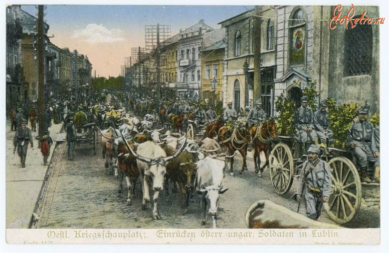 Люблин - Люблін.  Австрійські війська на Краківськім Предмістті.