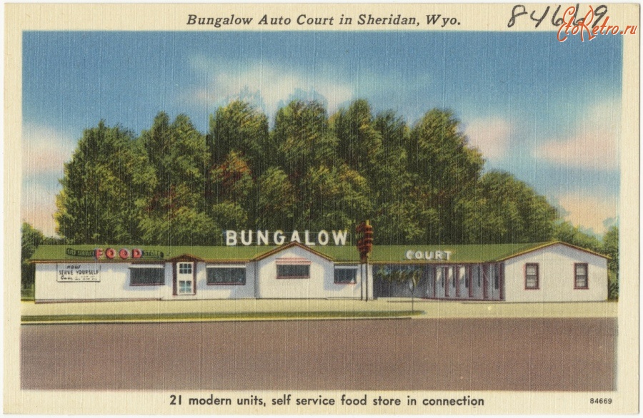 Штат Вайоминг - Мотель Бунгало Авто Корт в Шеридане