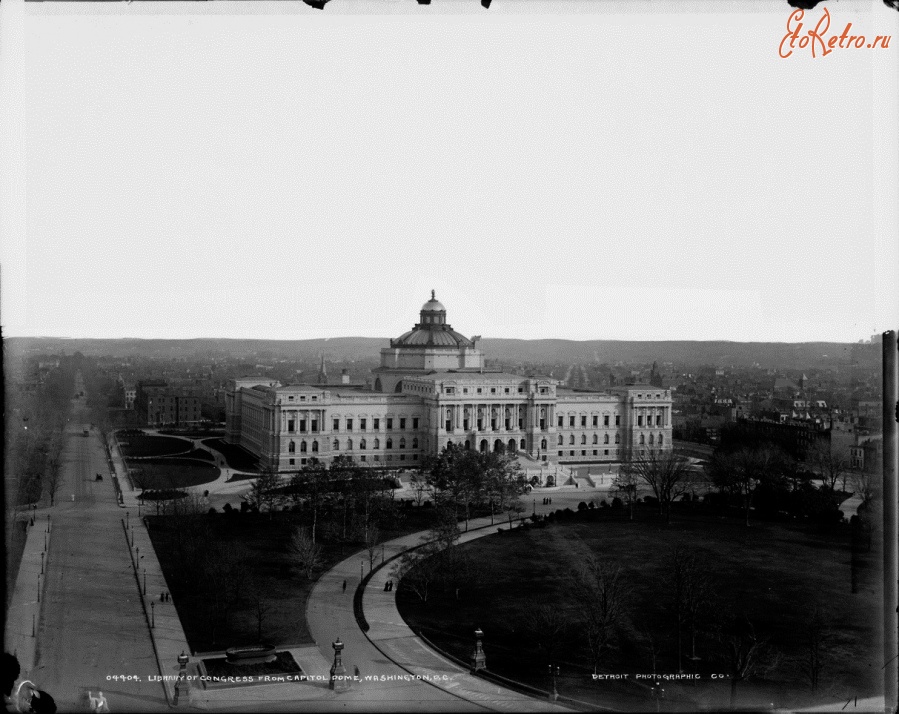 Вашингтон - Library of Congress from Capitol dome, Washington, D.C. США , Вашингтон (округ Колумбия)