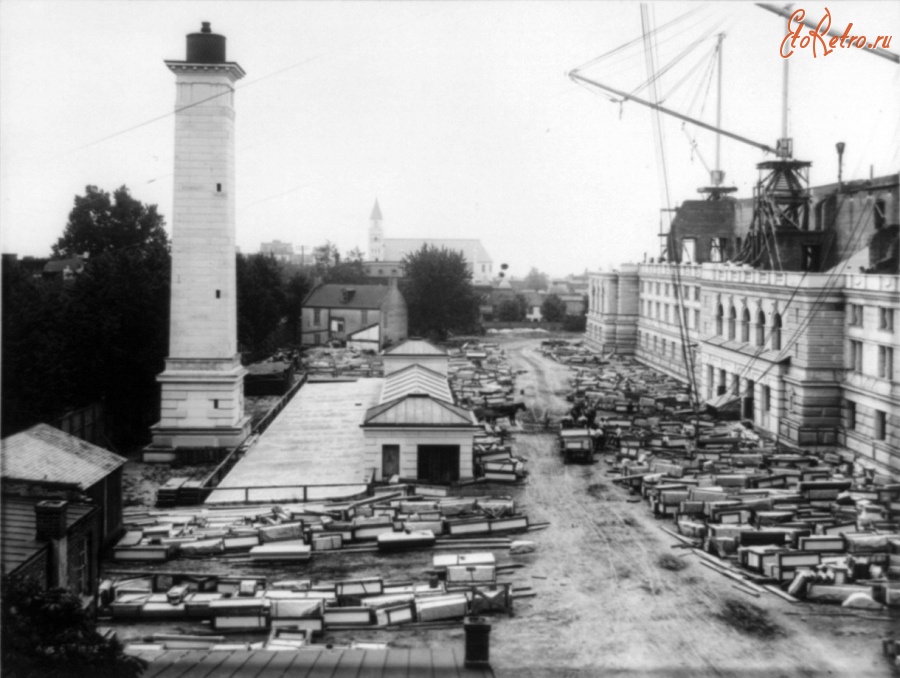 Вашингтон - The Library of Congress under construction. SE corner viewed from N США , Вашингтон (округ Колумбия)