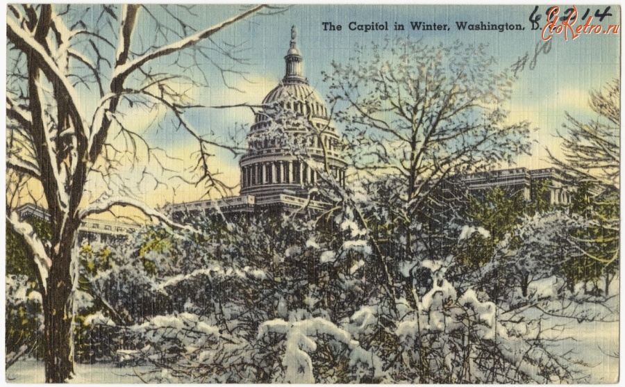 Вашингтон - Капитолий в зимнем пейзаже, Вашингтон