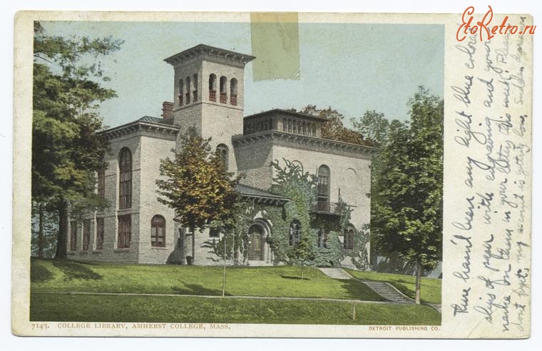 Штат Массачусетс - Амхерст. Массачусетс. Библиотека колледжа, 1903