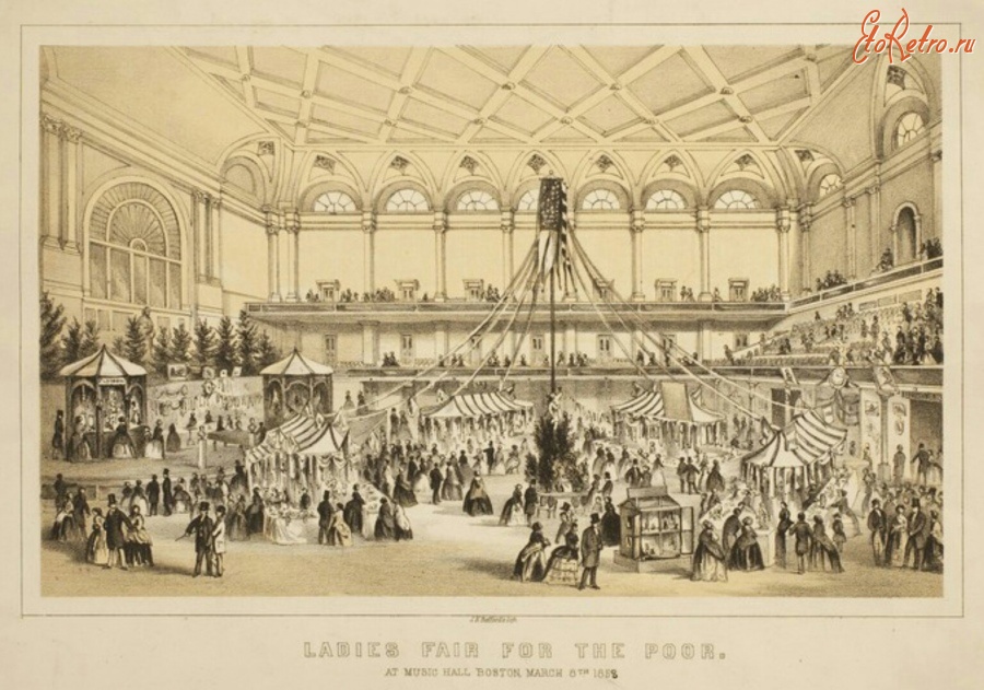 Бостон - Женская ярмарка для бедных 8 марта 1858 в Бостоне