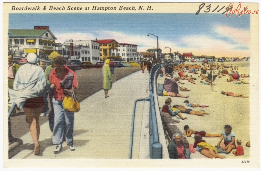 Штат Нью-Гэмпшир - Пляж и набережная в Хэмптон Бич, Нью-Гемпшир