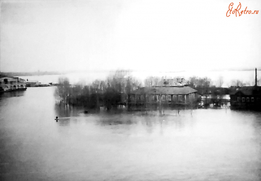 Рязань - Река Трубеж и посёлок Остров во время разлива.