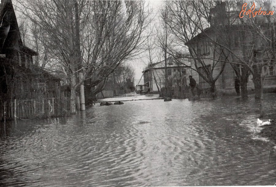 Рязань - Посёлок Остров во время разлива.