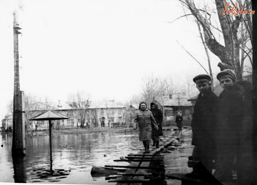 Рязань - Посёлок Остров во время разлива.