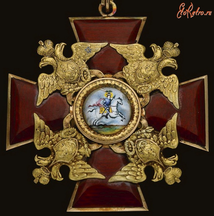Медали, ордена, значки - Знак в виде креста к ордену Святого Александра Невского, изготовленный в 1820-30 гг.