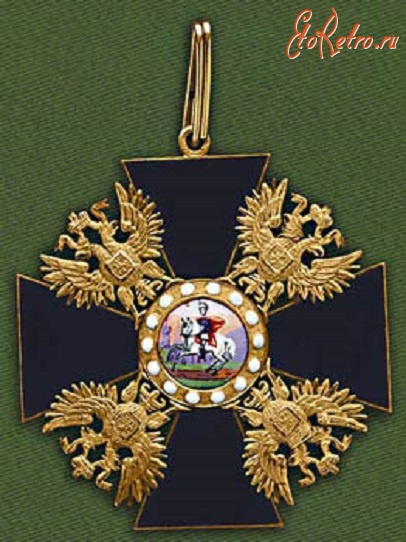 Медали, ордена, значки - Знак ордена Св. Александра Невского 1865 г. с чёрной эмалью.