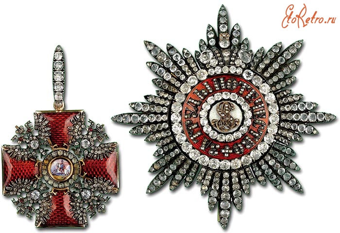 Медали, ордена, значки - Бриллиантовые Знаки ордена Св.Александра Невского: