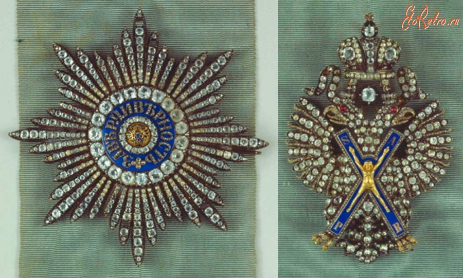 Медали, ордена, значки - Звезда и знак ордена Св. апостола Андрея Первозванного с бриллиантами