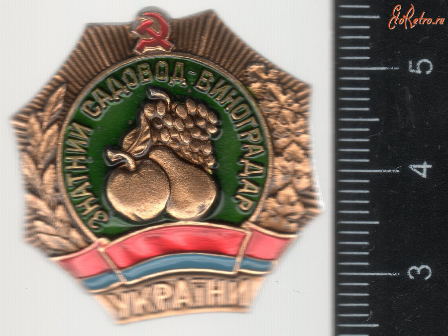 Медали, ордена, значки - Нагрудный знак Знатний садовод-виноградар України
