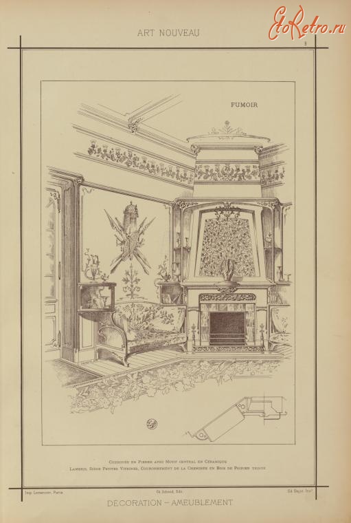 Предметы быта - Дизайн интерьера. Франция, 1800-1899. Курительные комнаты