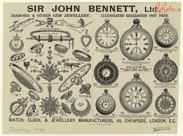 Драгоценности, ювелирные изделия - Английские ювелирные изделия , 1898
