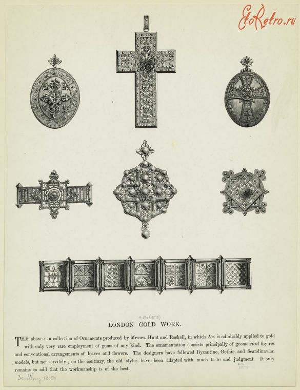 Драгоценности, ювелирные изделия - Английские ювелирные изделия из золота, 1878