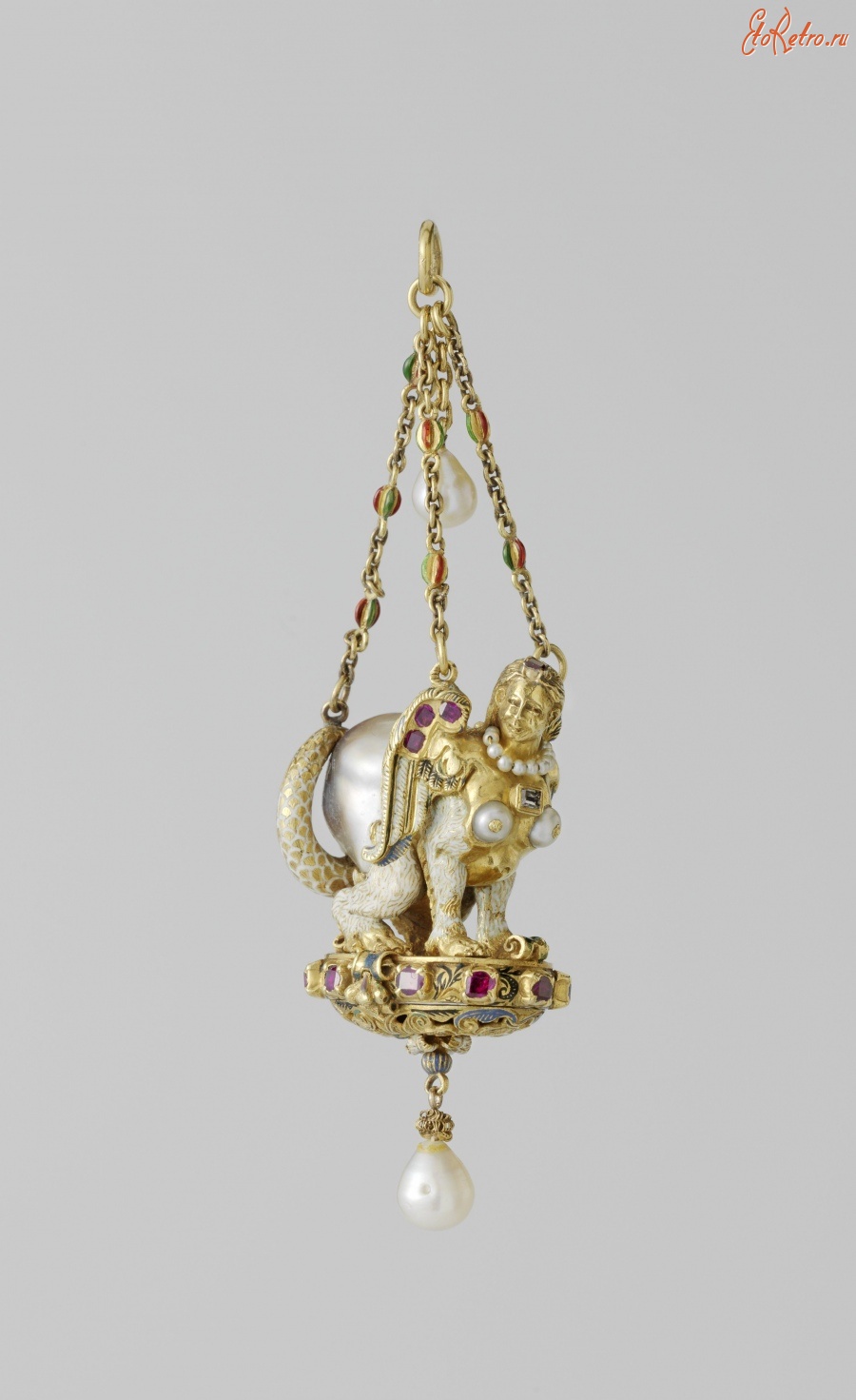 Драгоценности, ювелирные изделия - Золотой кулон с изображением сфинкса