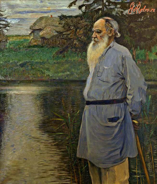 Картины - М.В. Нестеров Портрет Л.Н. Толстого. 1907 г.