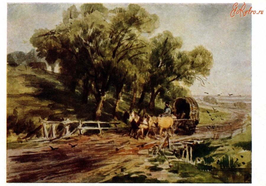 Картины - Ф. А. Васильев (1850 - 1873). Тройка на мосту.
