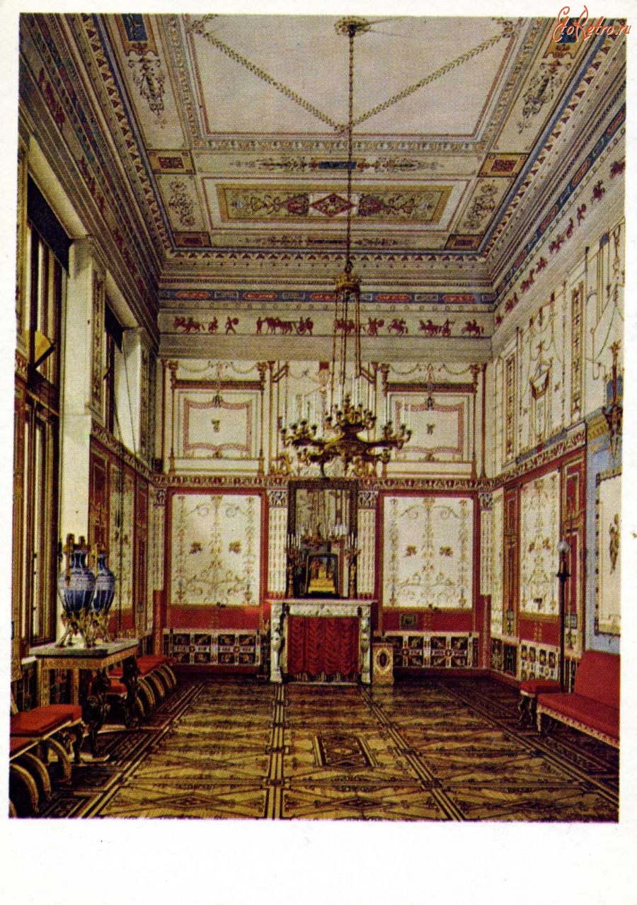 Картины - К. А. Ухтомский (1818 - 1881). Зимний дворец. Помпейская столовая. 1874.