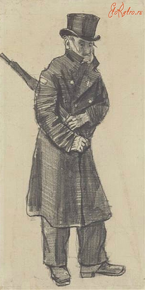 Картины - Музей Креллер-Мюллера. Оттерло. Старик из богадельни с зонтиком. 1882