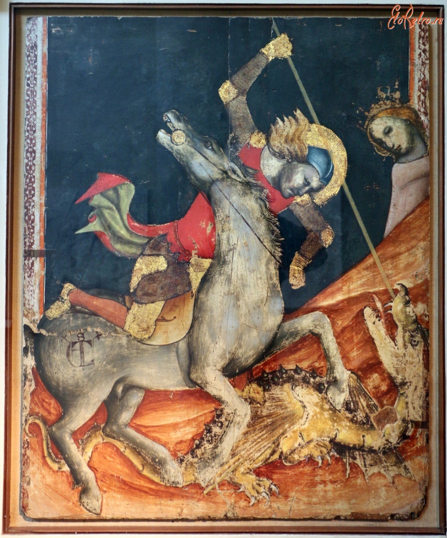 Картины - Битва св. Георгия с драконом. Ок. 1350