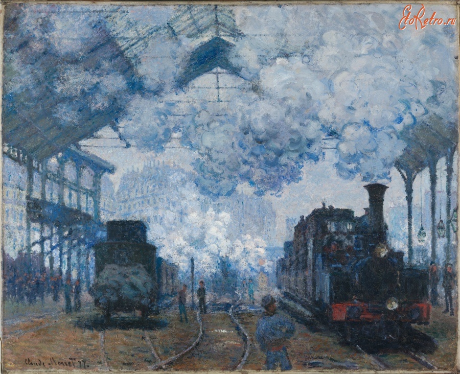 Картины - Вокзал Сен-Лазар.  Прибытие поезда. 1877