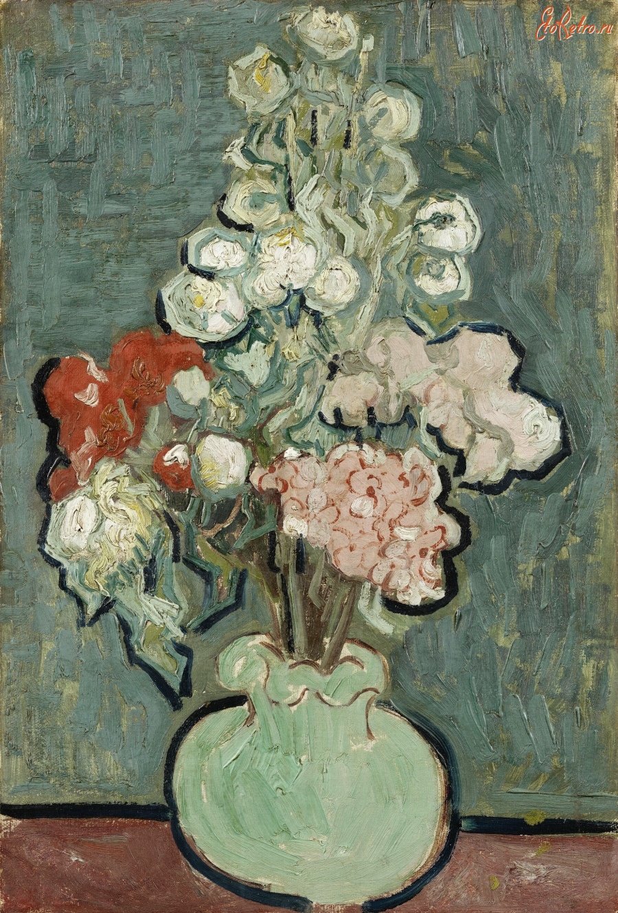 Картины - Винсент Ван Гог. Зелёная ваза с цветами