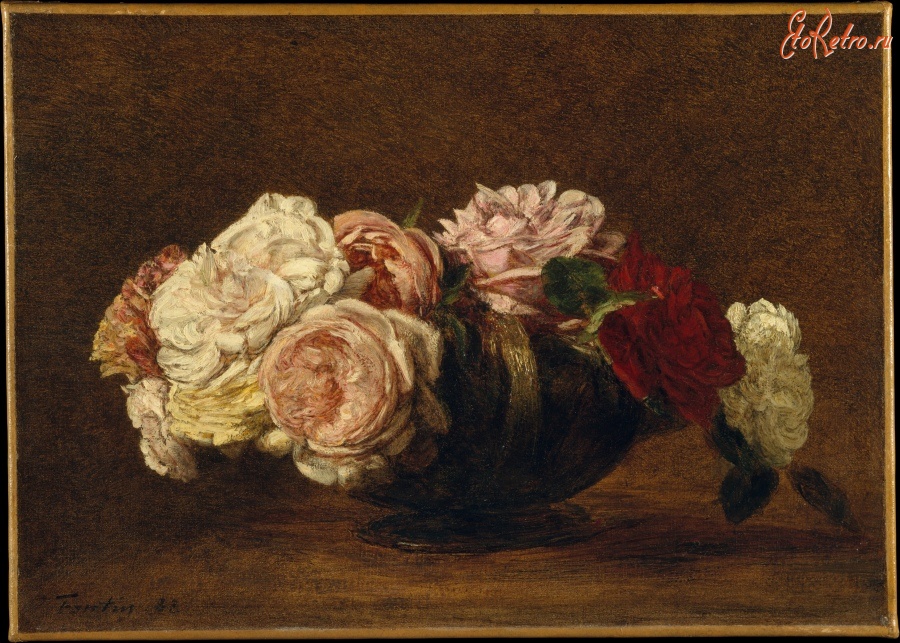 Картины - Розы в низкой вазе