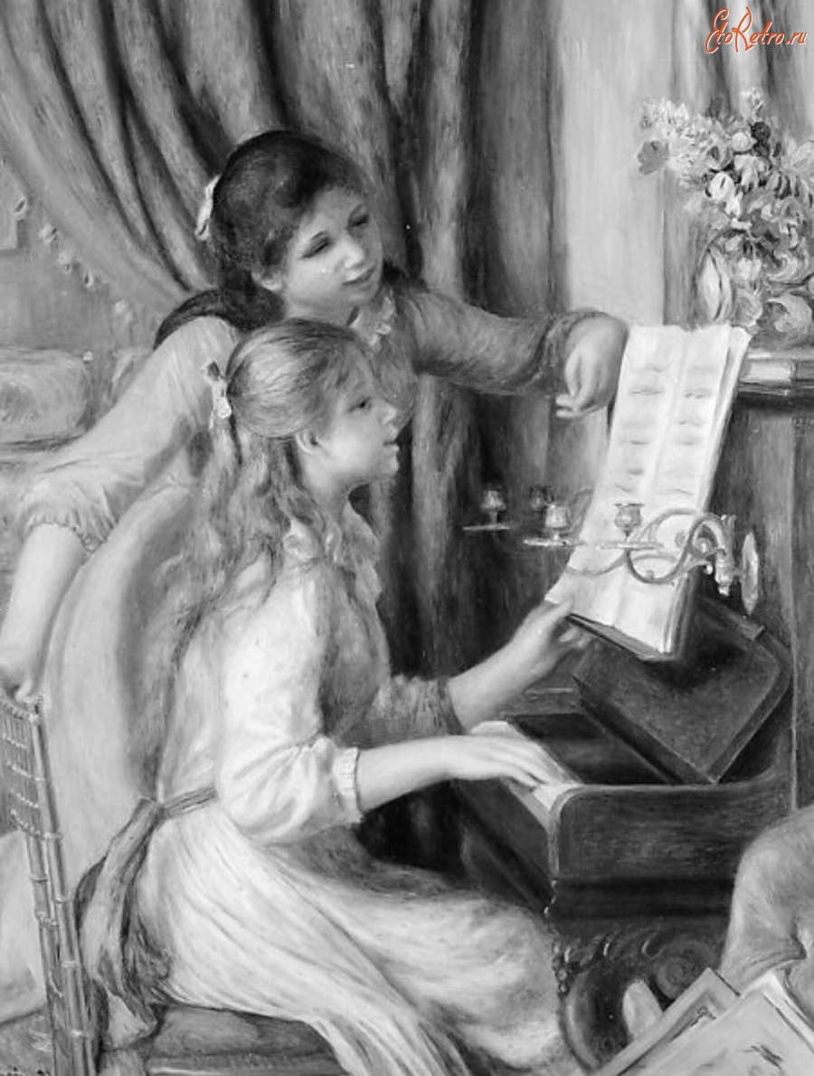 Картины - Две девушки за роялем. Вариант 4