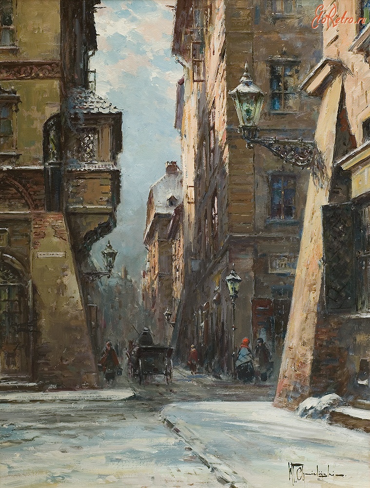 Картины - Картини  польських  художників.  Вулиця старого міста.
