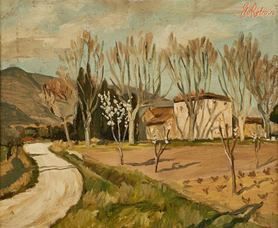Картины - Марсель Диф. Деревня на фоне горы Сен-Виктор