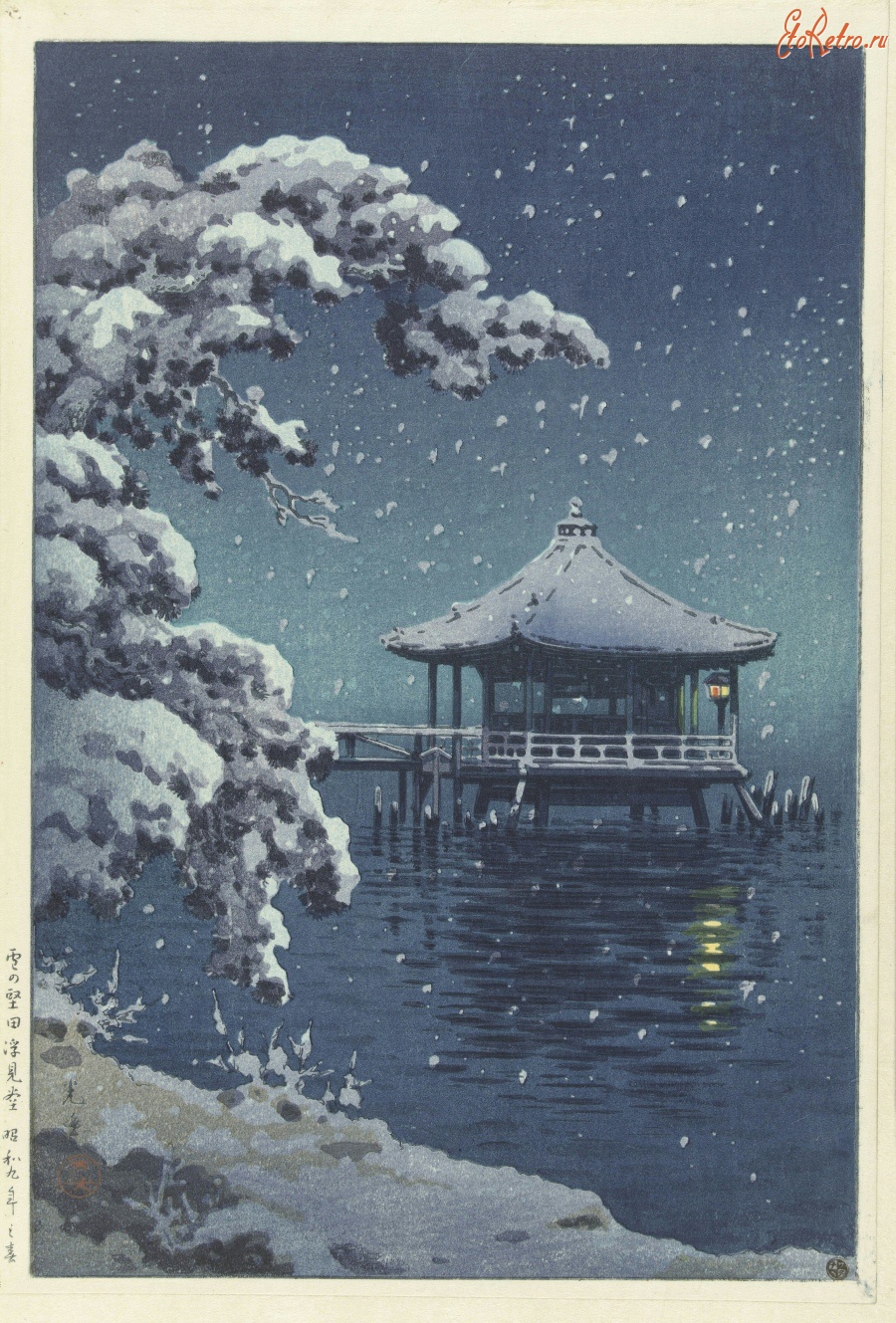 Картины - Чайный павильон Катаде под снегом