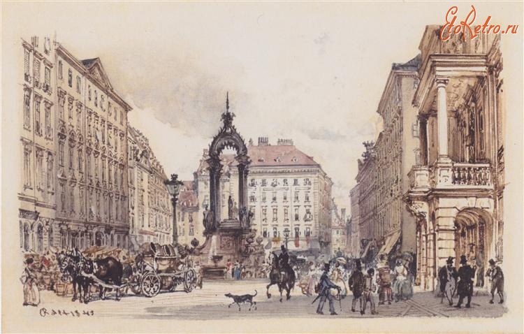 Картины - Картина.  Великий ринок у Відні.  Рудольф фон Альт.