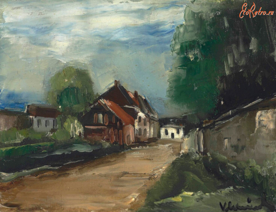Картины - Морис де Вламинк, Улица в деревне