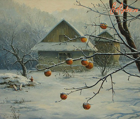 Картины - Картини  українських  художників. Яблука в снігу. Ігор Роп