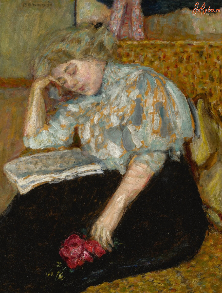 Картины - Пьер Боннар, Женщина с розой
