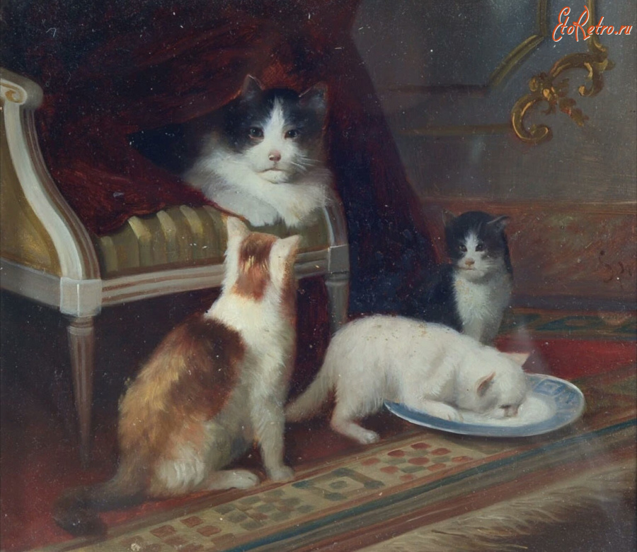 Картины с кошками в интерьере