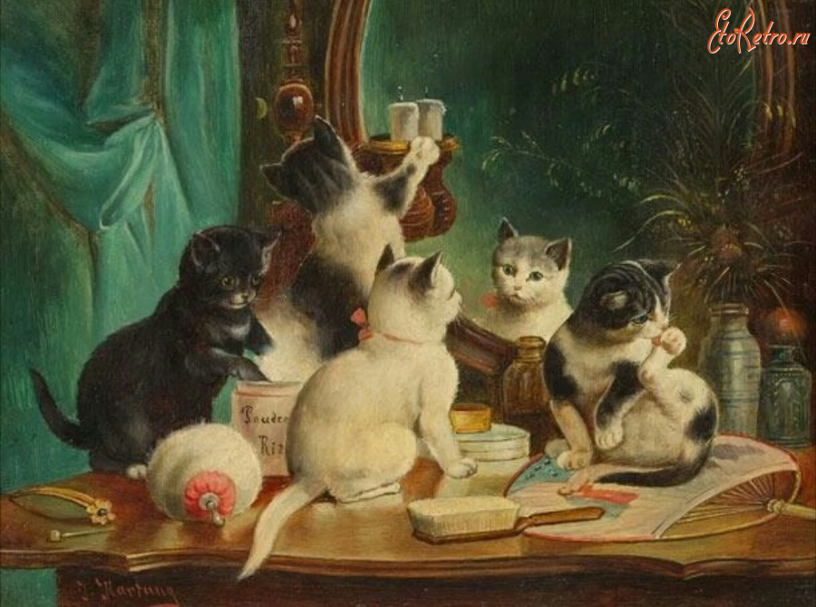 Картины - Карл Рейхерт, Играющие котята
