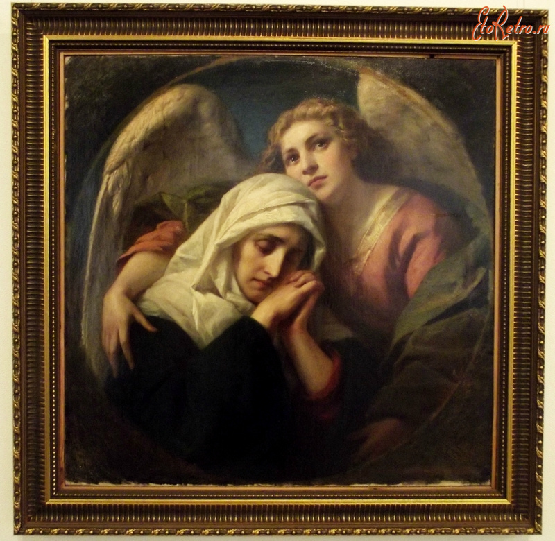 Картины - Скорбящая Богоматерь с ангелом