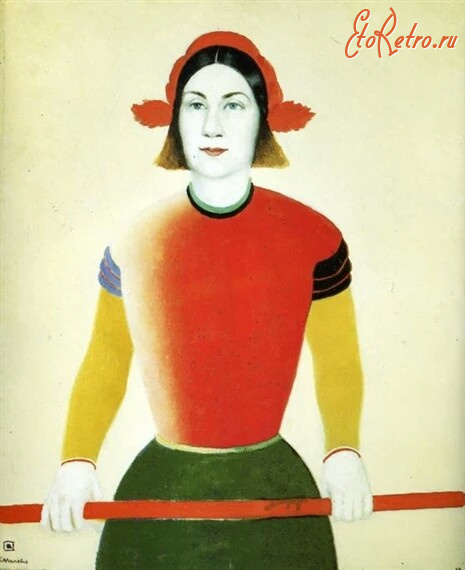 Картины - Казимир Малевич. Девушка с красным флагштоком