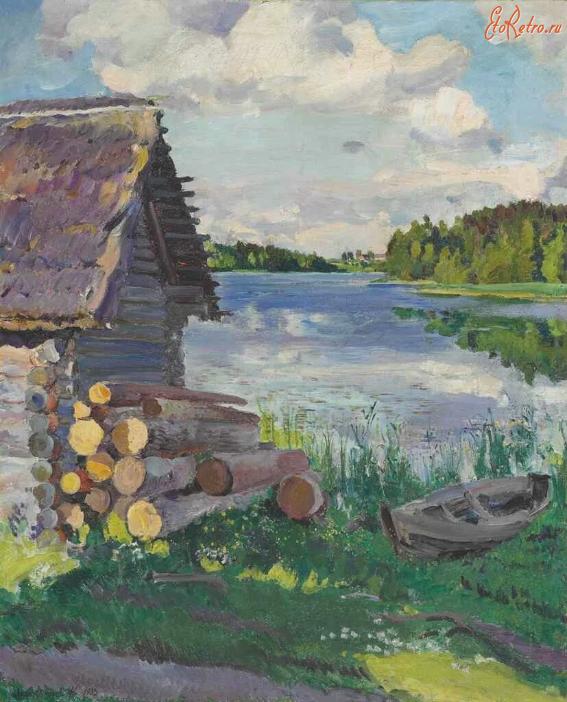 Картины - Сергей Виноградов. Вечерний пейзаж с озером