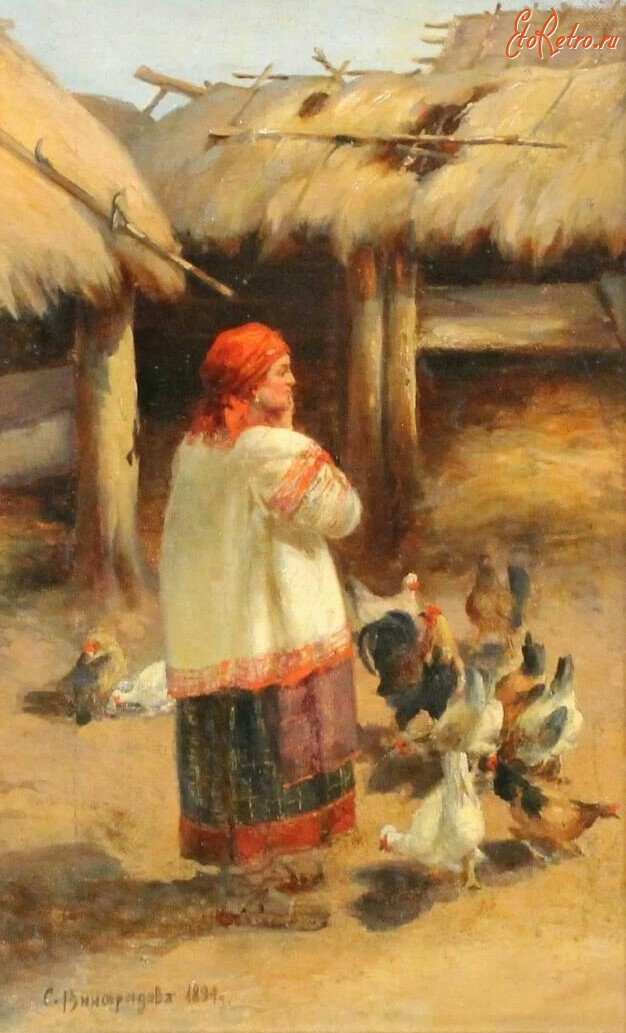 Картина молодая крестьянка