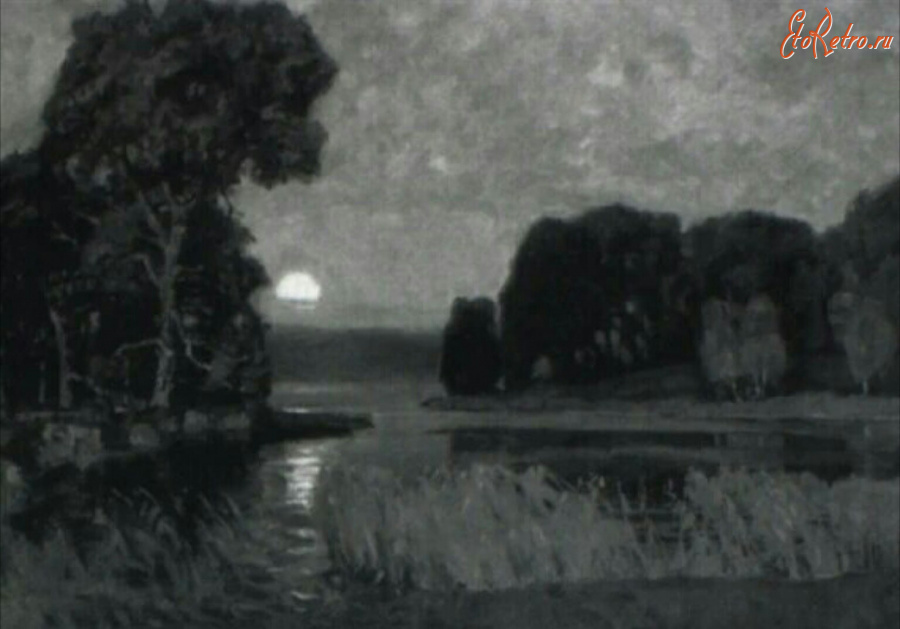 Картины - Карл Вендель. Пейзаж Вечер у озера
