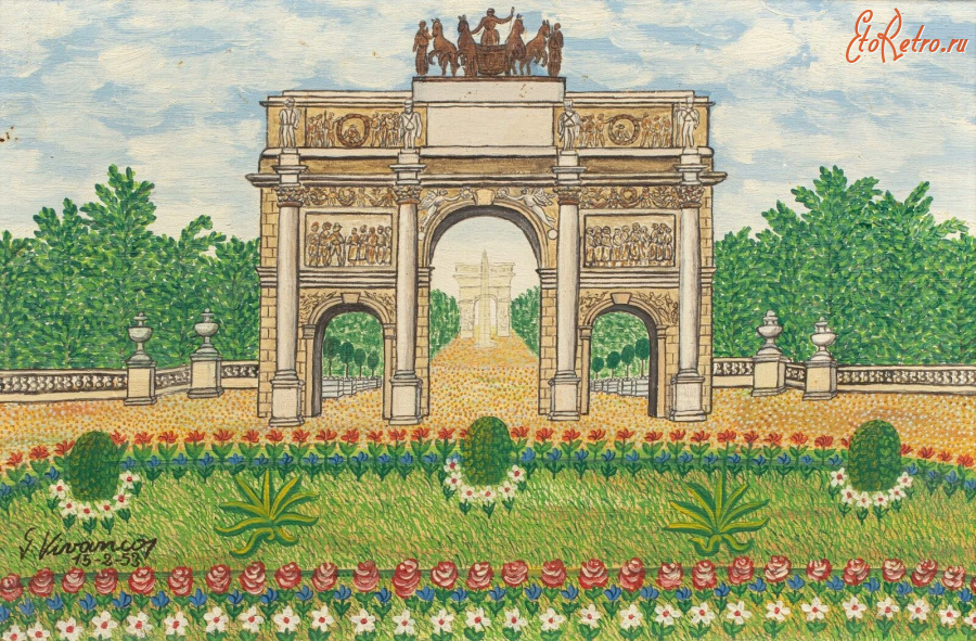 Картины - Мигель Гарсия Виванкос. Триумфальная арка в парке Лувра