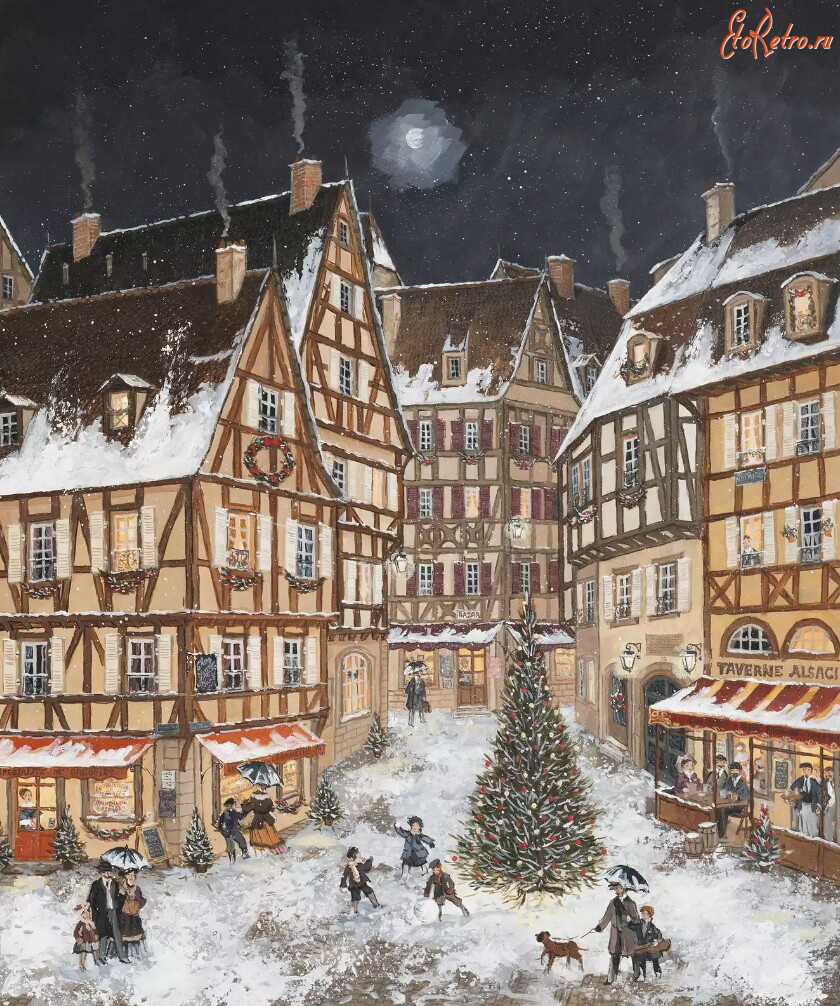 Картины - Фабьен Делакруа. Рождество в Эльзасе
