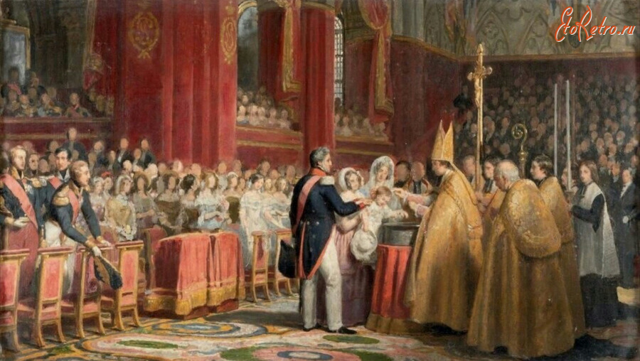 Картины - Огюст Виншон. Крещение графа Парижского в Нотр-Дам-де-Пари