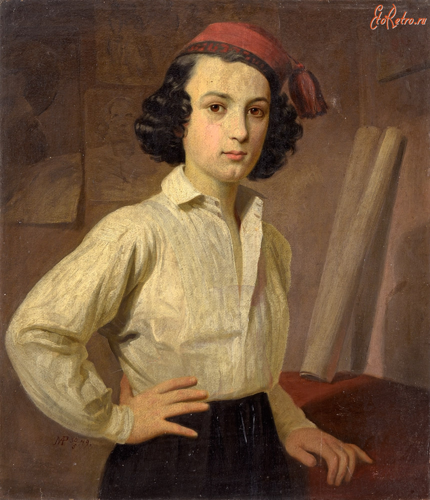 Картины - М. Пиотровский. Портрет мальчика в красной феске