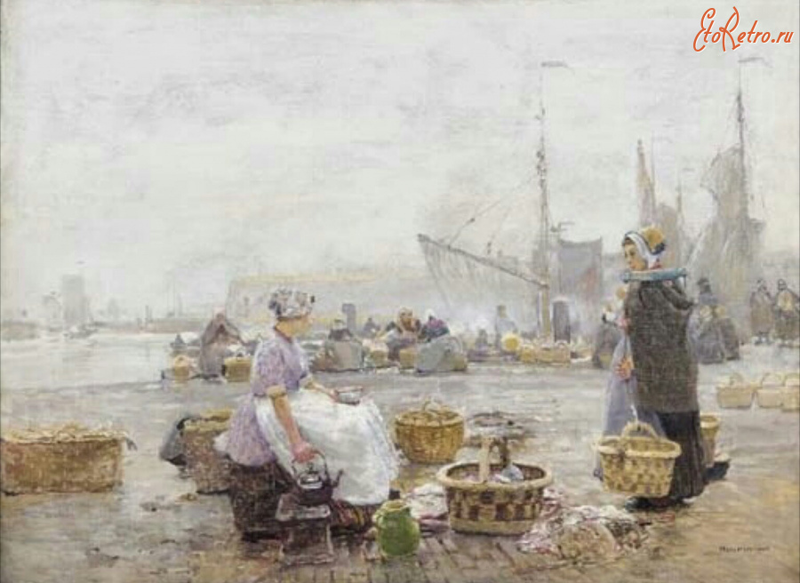 Картины - Ганс Херрманн. Флиссинген. Рыбный рынок