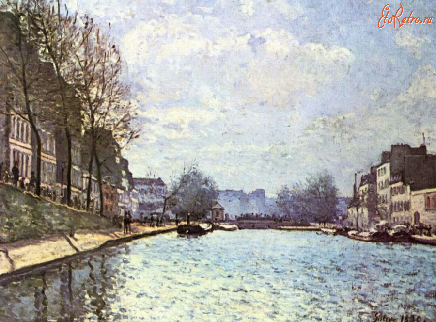 Картины - Канал Сен-Мартен в Париже. 1870