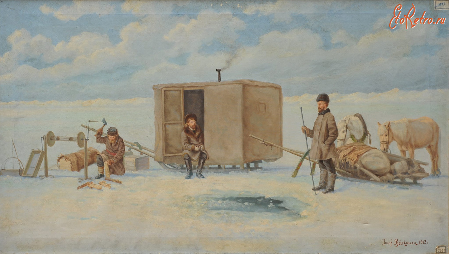 Картины - Картини художника Юзефа Беркмана (1838-1919). На Байкалі. Відпочинок.  Полотно,олія. .